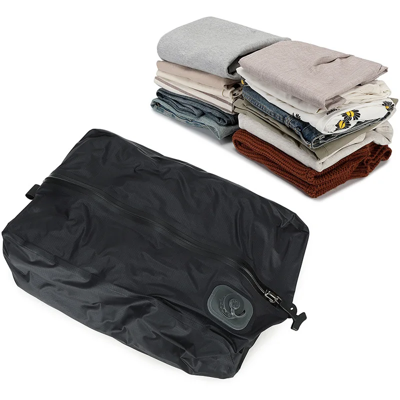 Automatic Vacuum Storage Bag with Built-in Air Pump, Reusable Compression Bag for Travel, Luggage Organizer for Suitcases