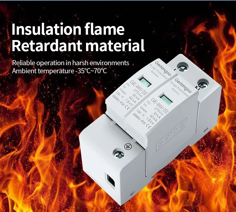 2P 4P AC SPD 20KA 30KA 80KA 100KA ﻿ Haus-Blitzschutzgerät Niederspannungs-Ableiter 40KA 60KA 275V 385V – Detail 4