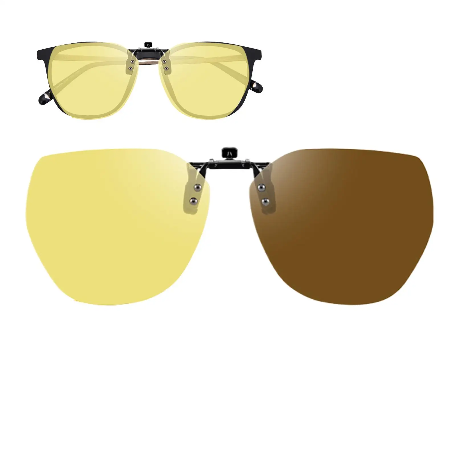 Night Driving Glasses Anti Glare Glasses Unisex Anti Glare Photochromic Lens Day Night Dual-use Sunglasses Clip