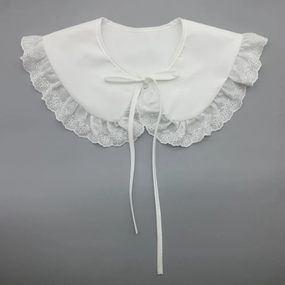 

Fashion White Lace Fake Collar Solid Color Chic Style Detachable False Collar Casual Vintage Female Lapel Design