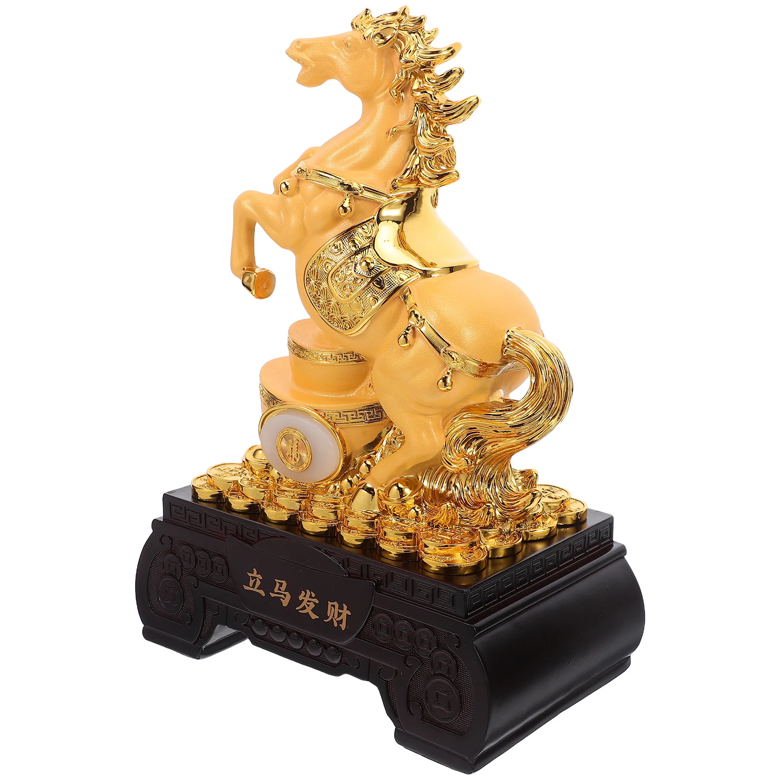 

Chinese Zodiac Horse Statue Resin Feng Shui Wealth Luck Desktop Ornament Oriental Horse Mascot 2026 Decor Desktop Lucky Statue