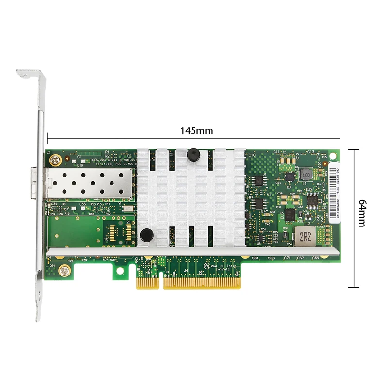PCIe x8 to 10G SFP+ Fiber Ethernet Network Card X520-DA1 Intel 82599EN Single Port 10GbE Fiber Optic Module For Window/Linux
