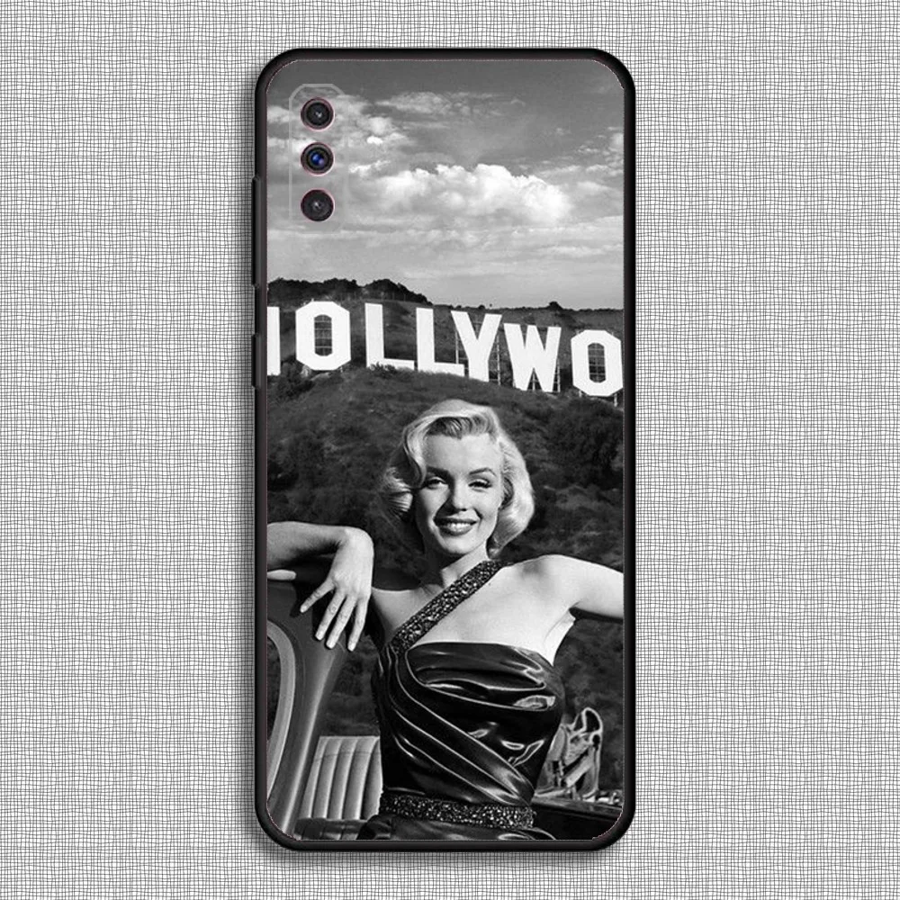 Marilyn Monroe Phone Case For Samsung S23,23,22,30,21,10,9,Note20 Ultra,Lite,Ultra,5G,Plus,FE,Black Soft Case