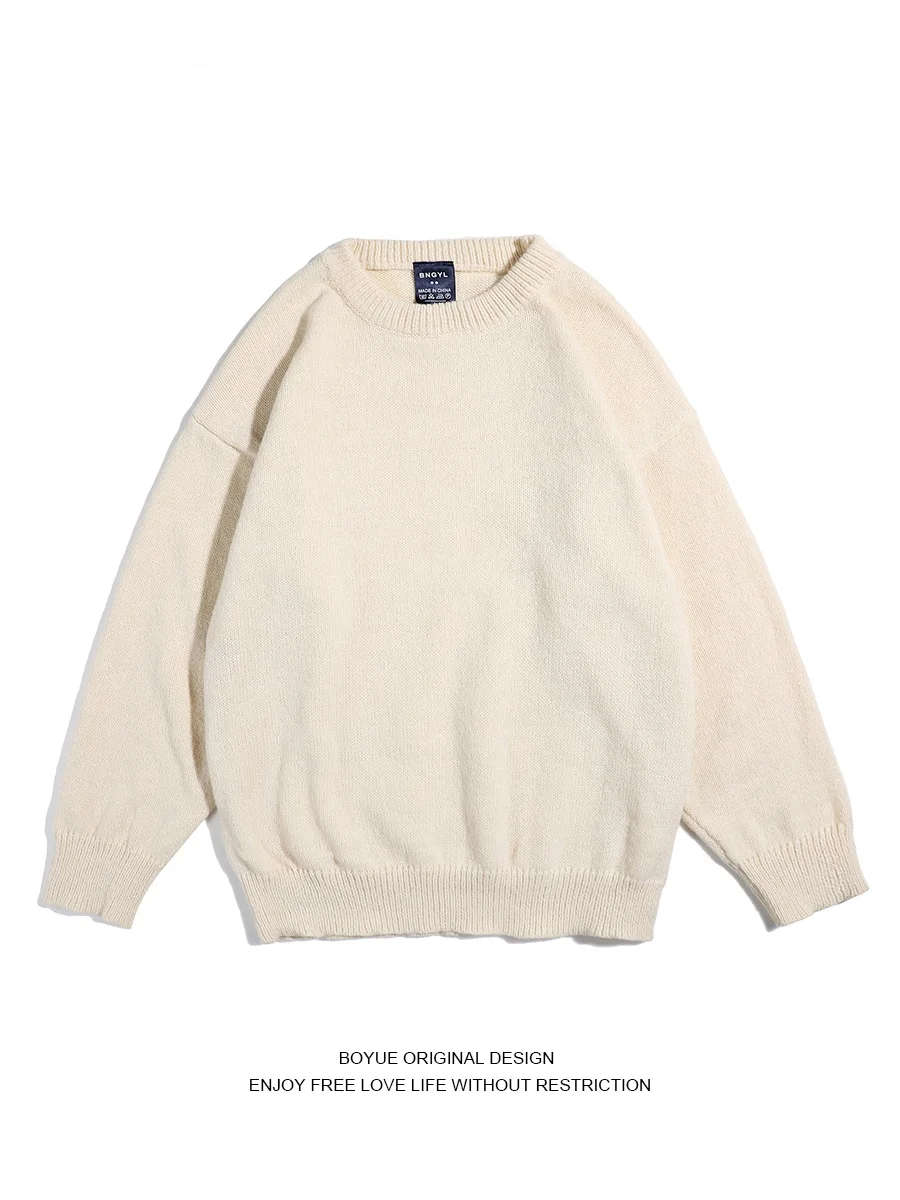 

Зимний длинный свитер Boyue с круглым вырезом, однотонный, вязаный, свободный, повседневный, модный, базовый слой, свитер с высоким воротом