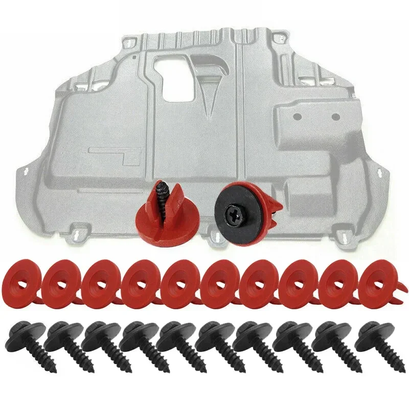 20/40Pcs Car Engine Undertray Protection Cover Vehicle Automobile Engine Undertray Clips with Screws for Ford Focus Mondeo Mk2