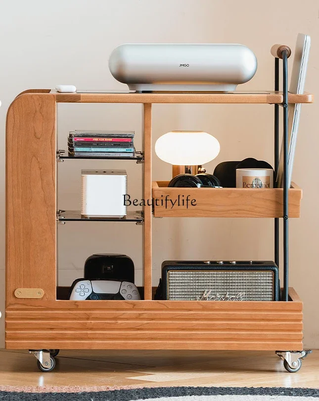 

LD33Snack Trolley Living Room Mobile Storage Rack Sofa Side Table Bedside Table
