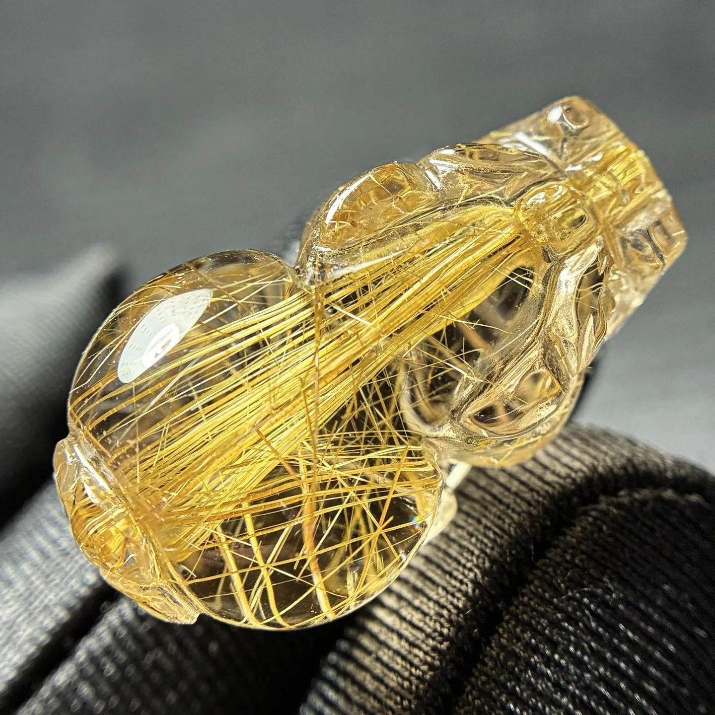 Natural Gold Rutilated Quartz Pendant Pi Xiu 27.3x15.9x12.7mm Flower Rutilated Quartz Jewelry Men Women Brazil AAAAAAA