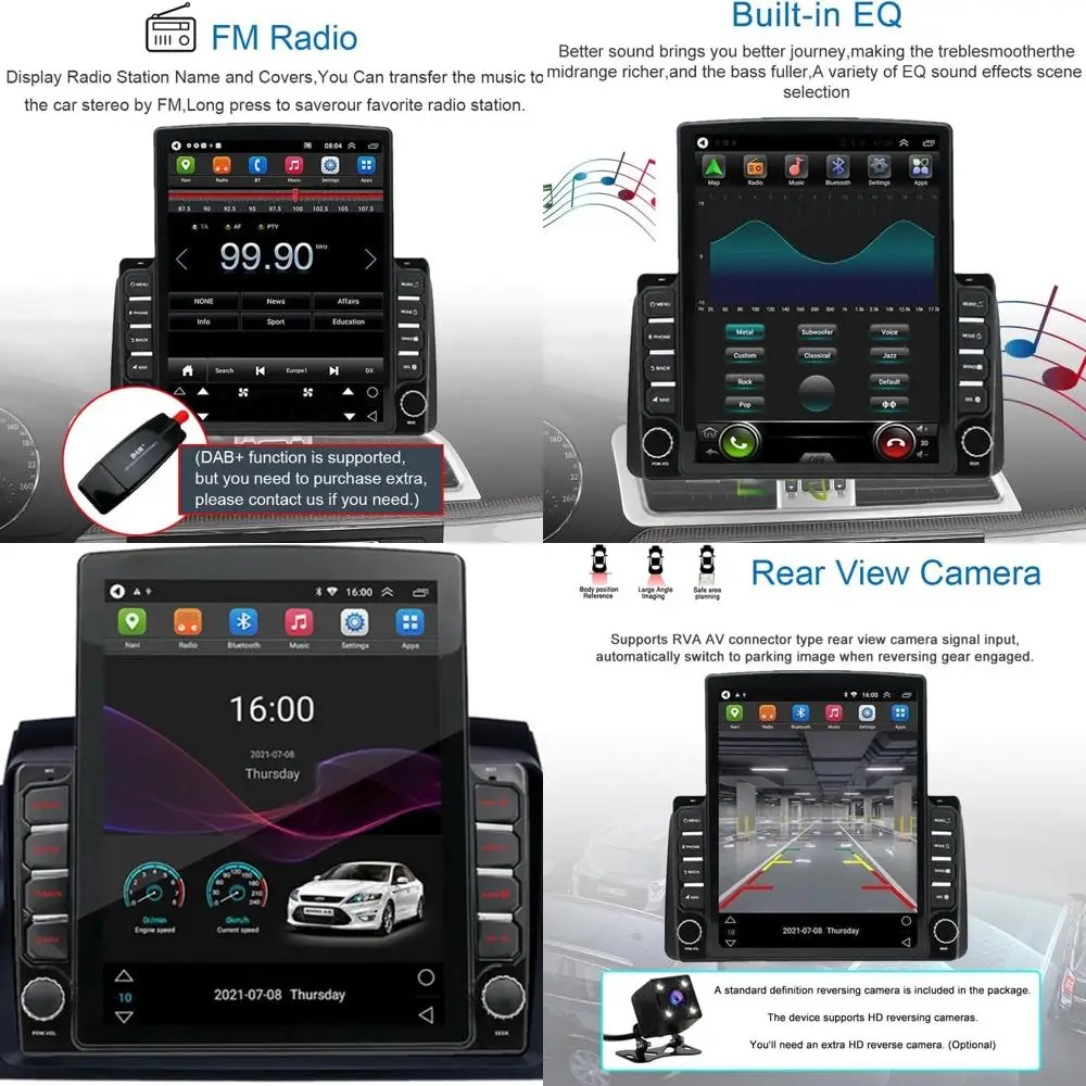 

Обновление радио Toyota Sienna 2004, 2005, 2006, 2007, 2008, 2009, 2010, автомобильная стереосистема, совместимая со встроенным DSP EQ Carplay Android Aut