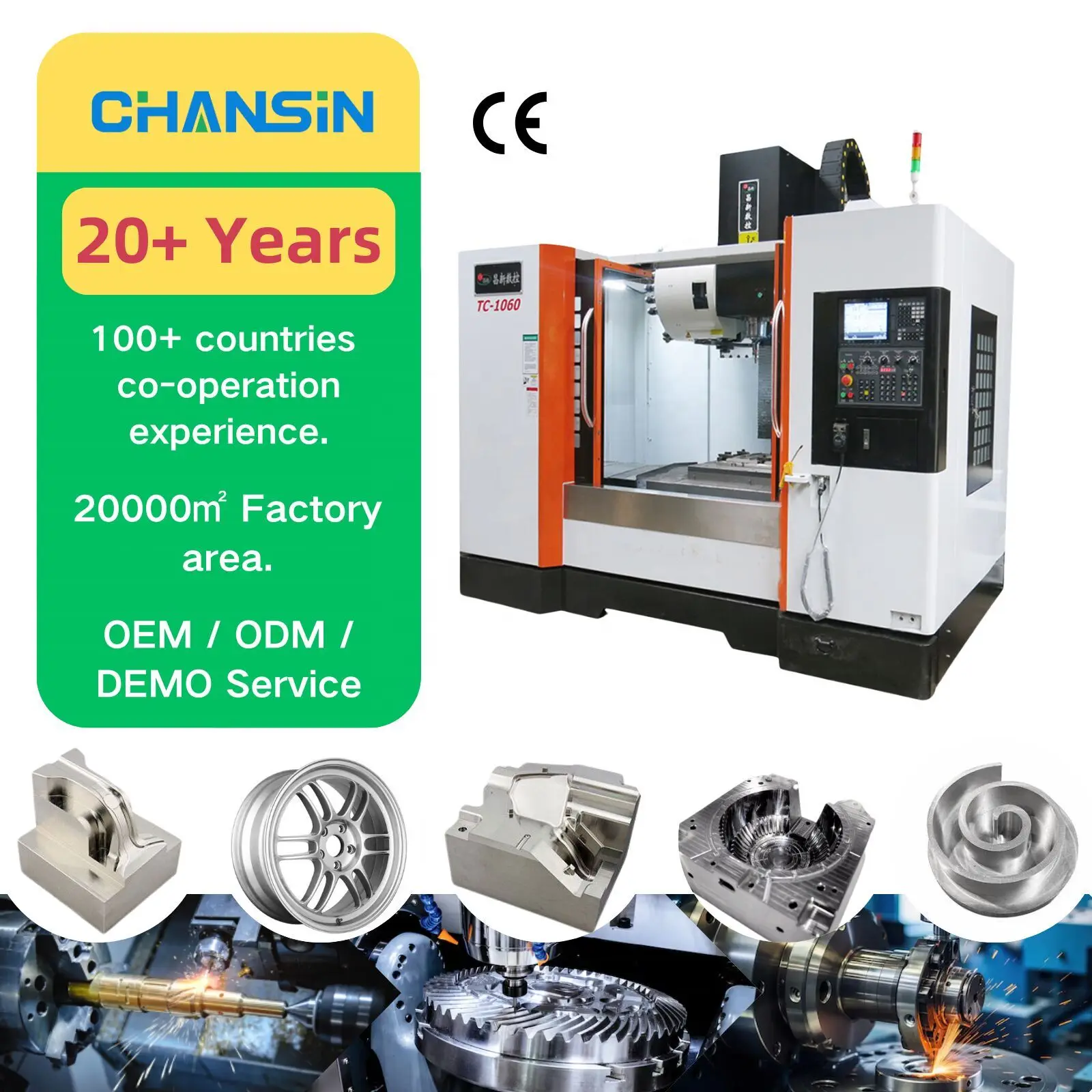 Manufacturer CE Certified VMC TC-1060 Metal Aluminium Working Precision 3 4 5 Axis With C CNC Vertical Hining Center