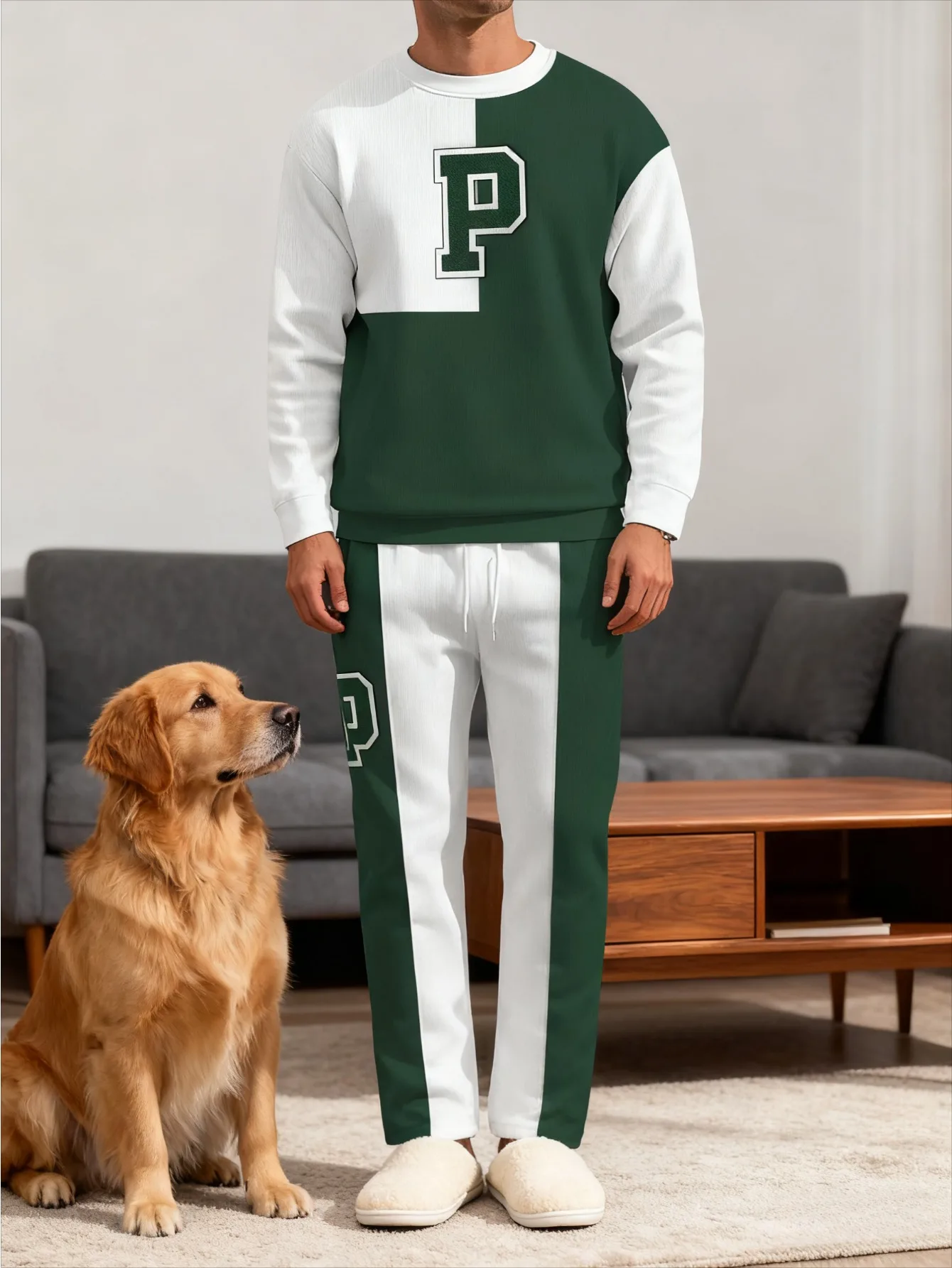 

Мужской повседневный комплект двойного назначения из 2 предметов для дома и улицы — универсальный крой + дышащий и приятный для кожи