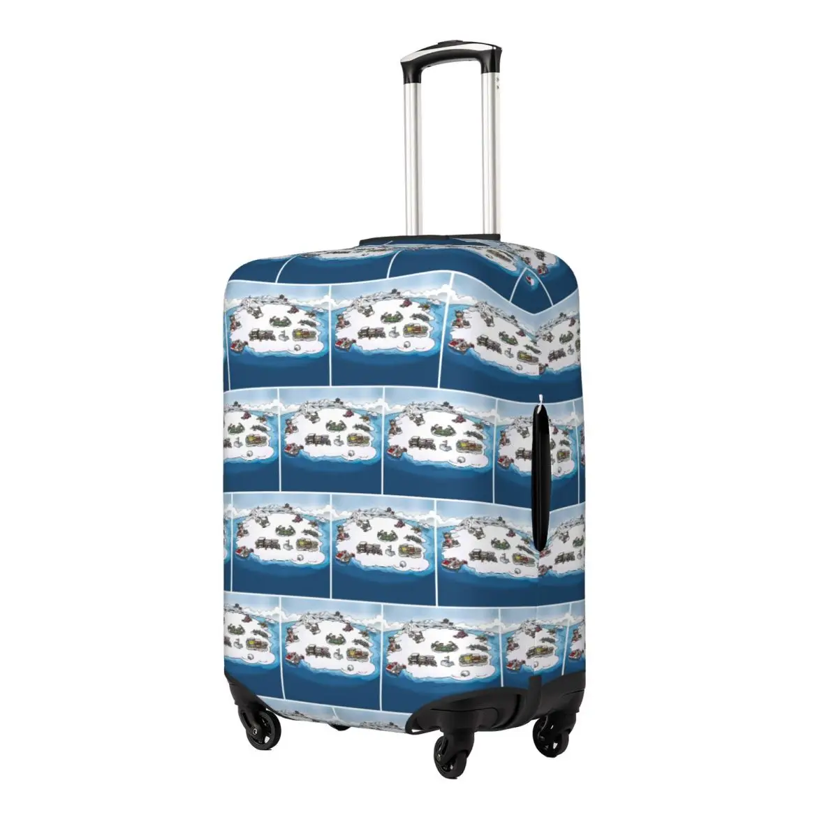 

Club Penguin Map Suitcase Cover Protection Elastic Travel Luggage Protector Covers for 18-32 Inch