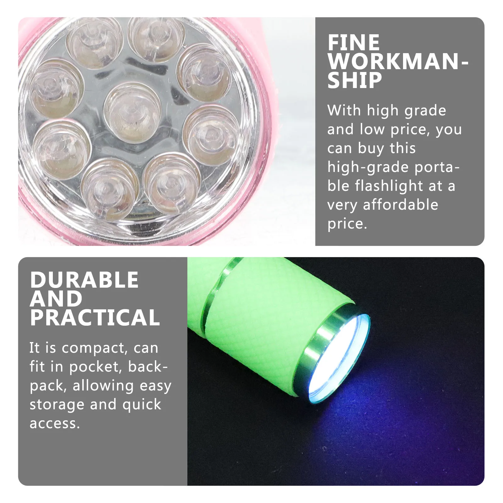 4 قطعة المصابيح الكاشفة المحمولة عالية الجودة سبائك الألومنيوم المطاط المواد للتخييم التنزه في الهواء الطلق اكسسوارات مصباح يدوي