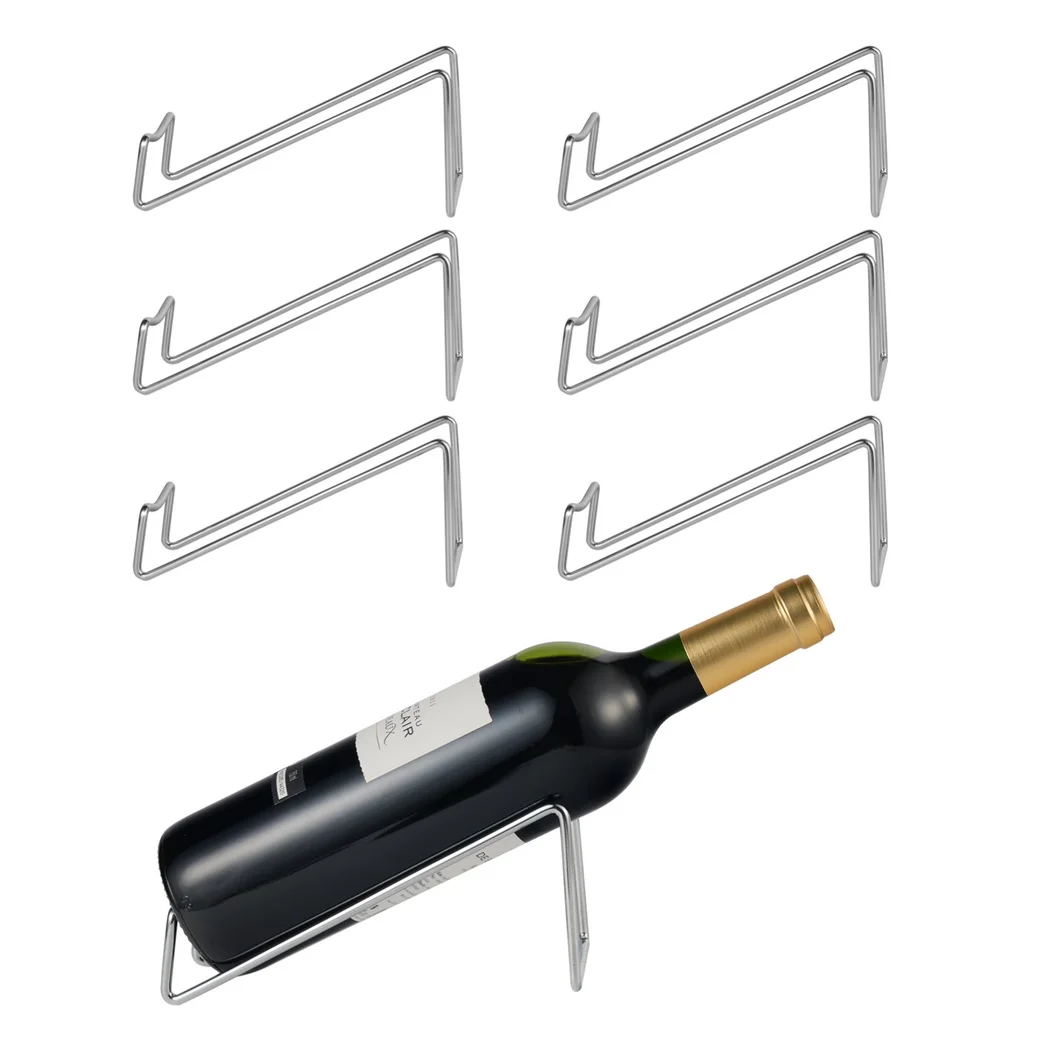 

6Pcs Metal Single Wine Rack Table Wine Bottle Holder Countertop Champagne Rack Bottle Wine Holder Display For Home Bar Decor