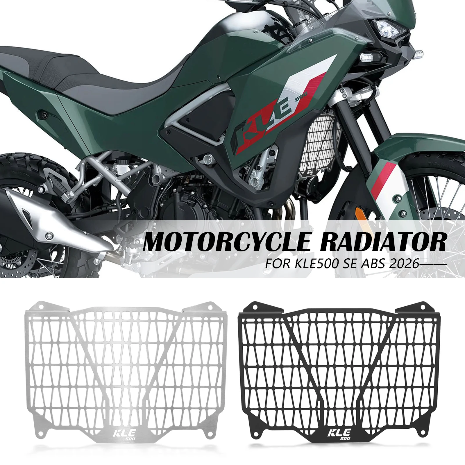

Radiator Grille Guard For Kawasaki KLE500 SE ABS 2026 KLE 500 SE Motorcycle Cooling Protective Cover Skid Plate Engine Shielding