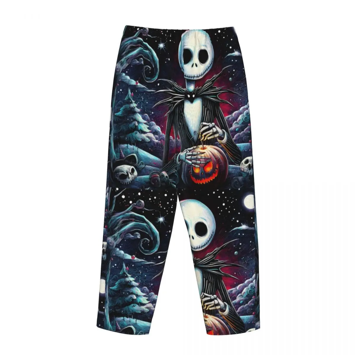 Custom Nightmare Before Christmas Pajama Pants Womens Jack Skellington Art Sleepwear Lounge Sleep Bottoms Stretch with Pockets