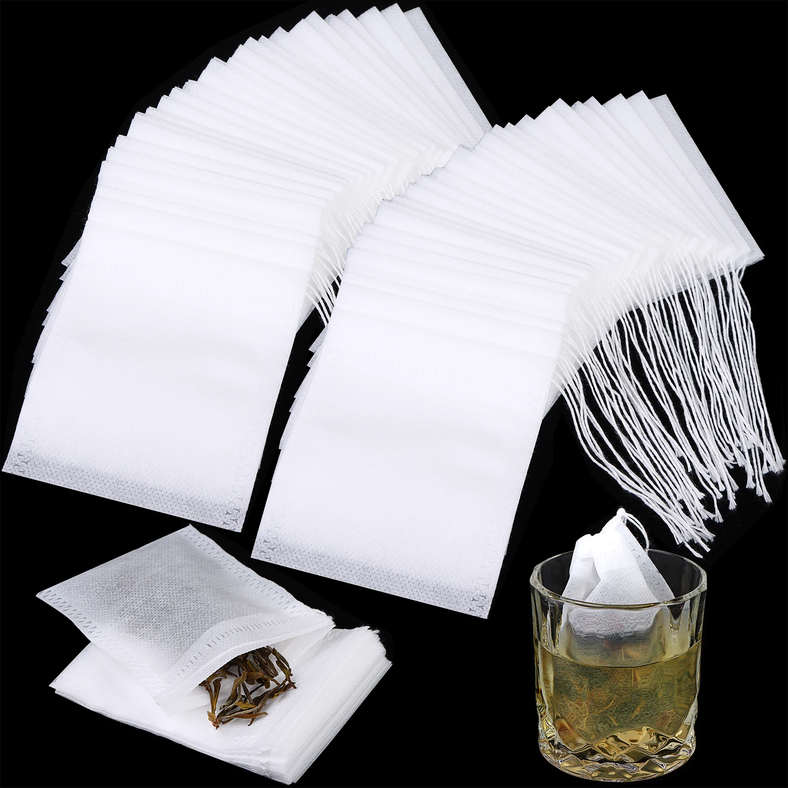 800 Pcs Tea Filter Bags Disposable Tea Bags for  Tea Empty Seal Infuser with Drawstring