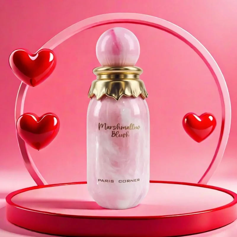 

Marshmallow Blush EDP: Pink Marble Bottle, Delicate Marshmallow & Vanilla Notes for Women