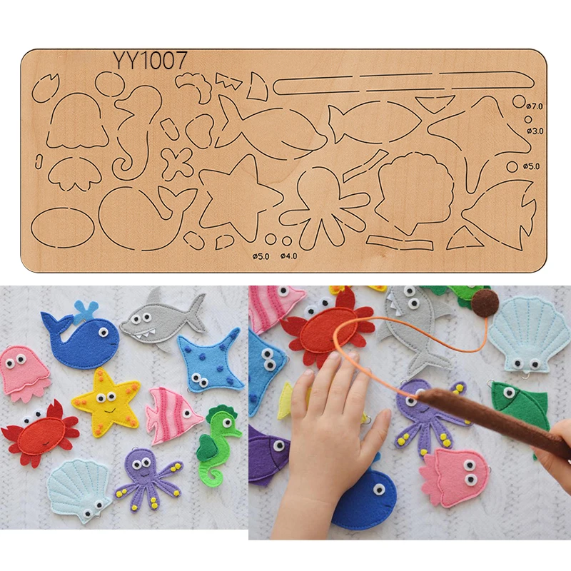 

Yy-1007 Wooden Die Earring Cutting Die Children's Magnetic Game Marine Animal Is Compatible With Most Manual Die Cutting Dies