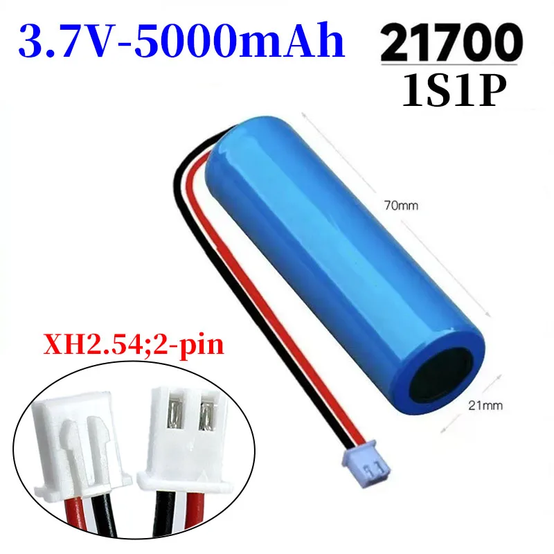 

21700 3.7V Lithium Battery Pack Powered Large Capacity Rechargeable Battery with Built-in PCB for Strong Light Flashlight