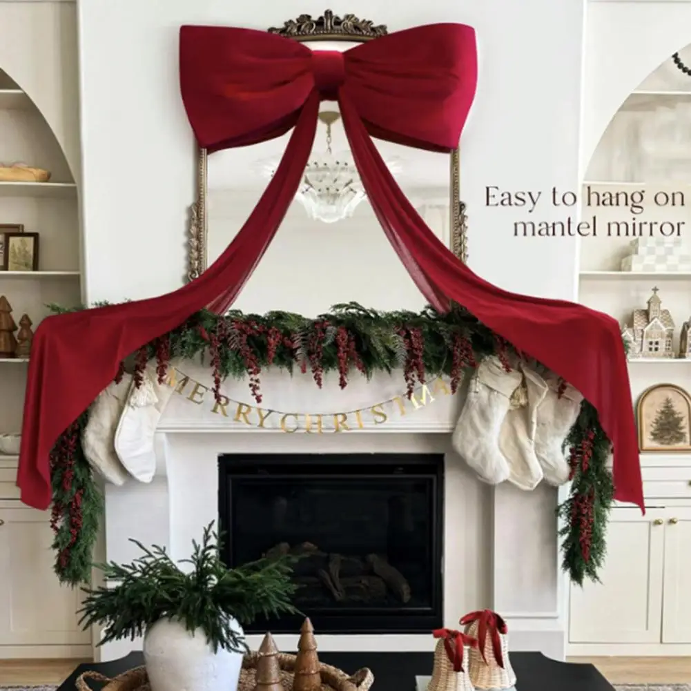 

1 шт., большой бант, рождественский бант, рождественское украшение, праздничное украшение, подвеска, креативные и художественные товары