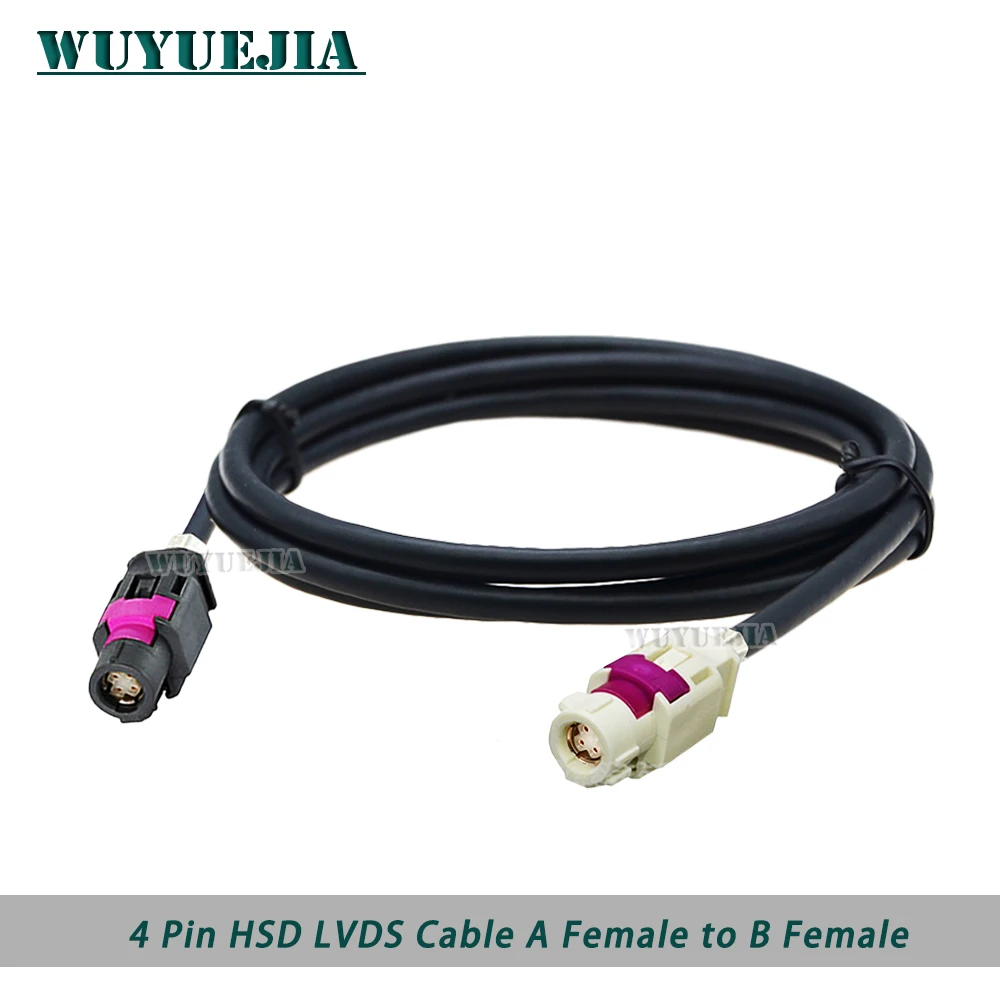 Black A to White B Jack 4 Pin HSD LVDS Connector for Peugeot Citroen Car Radio GPS Navigation Display High Speed LVDS HSD Cables