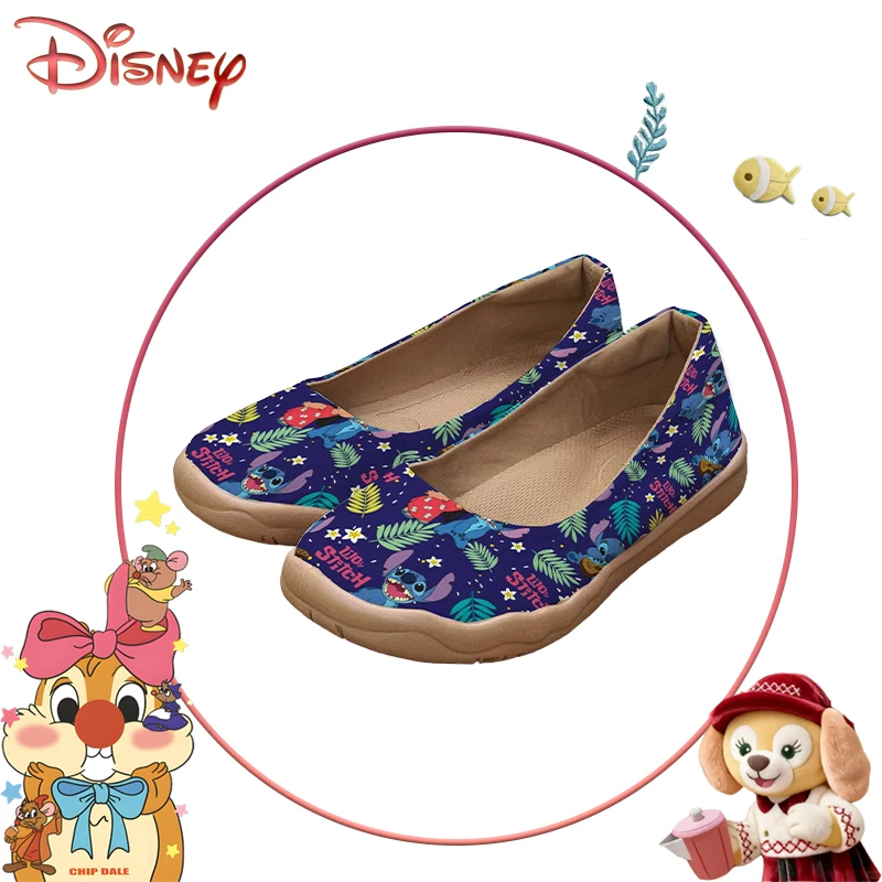 

Женские лоферы с узором Disney Lilo & Stitch – легко надеваются, легкая стелька, идеально подходят для работы и отдыха.