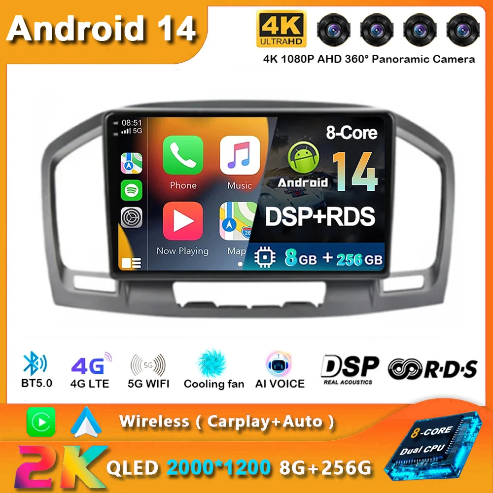 

Android 14 Car Radio For Buick Regal For Opel Insignia 2009-2013 2Din Multimidia Video Player Autoradio Carplay Stereo