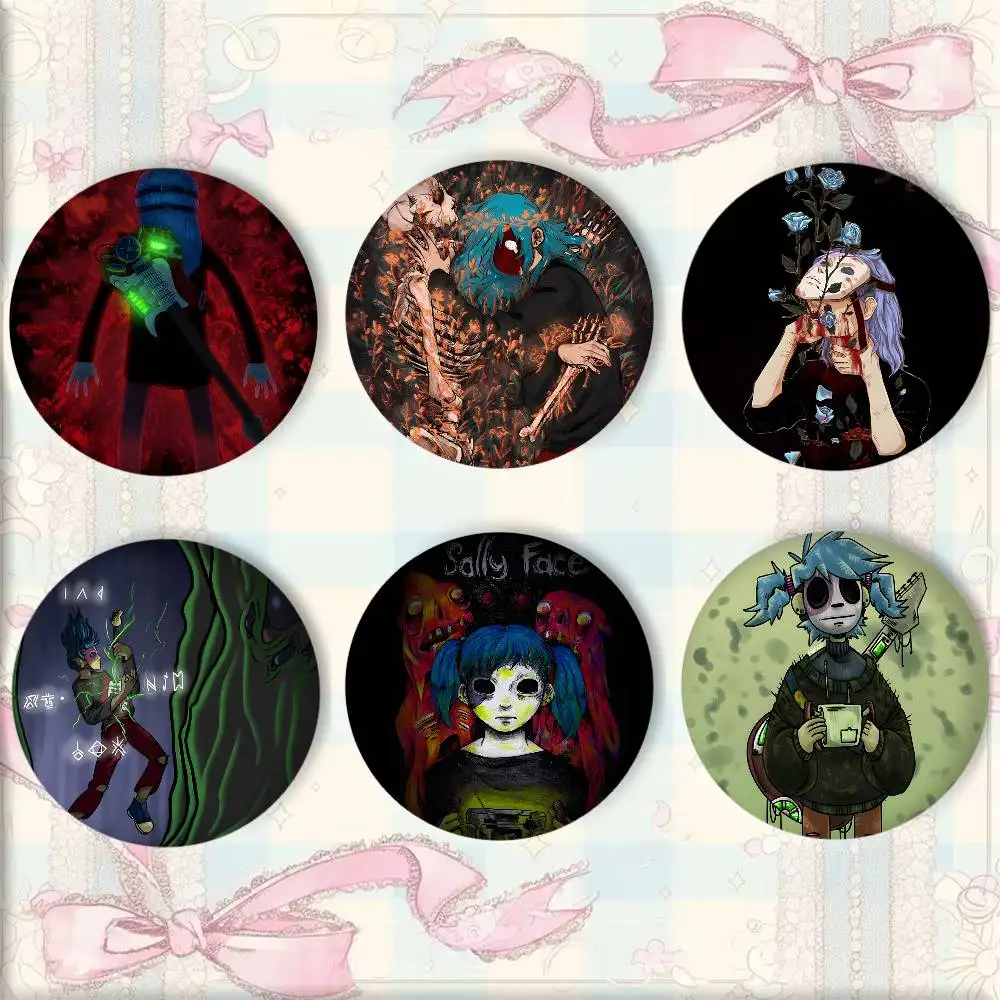 Cartoon Anime Singer S-Sally Face Badge Tinplate DIY Backpack Clothing Accessories Jewelry Pins
