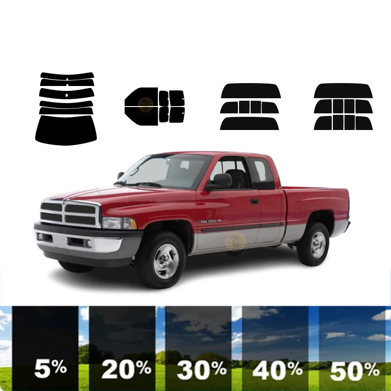 

Предварительно вырезанная съемная тонировочная пленка для окон для автомобиля, 100% УФР, 5%-35%VLT, теплоизоляция, карбон ﻿ Для DODGE RAM 1500 2 DR PU 1994-2001 гг.
