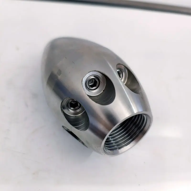 

Stainless steel pointed nozzle for unclogging sewer pipes and removing grease. Ceramic nozzle with mouse head