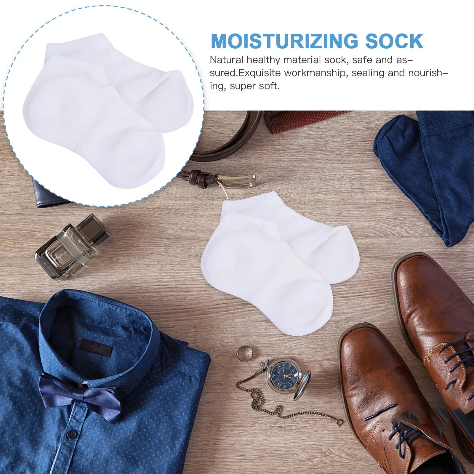 1Pair Moisturizing Foot Care Socks Healthy Natural Material Comfortable Soft Flexible Foot Skin Sock for Rough Dry Cracked Feet view 2
