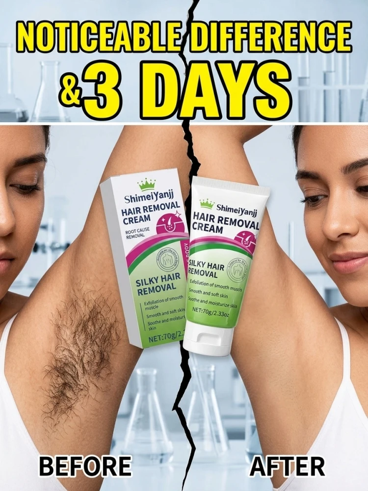 Gentle Hair Removal Cream for Body Skin, Soften & Dissolve Body Hair, Moisturizing Hydrating Formula, Skin Friendly, Easy to Clean for Daily Body Beauty Care