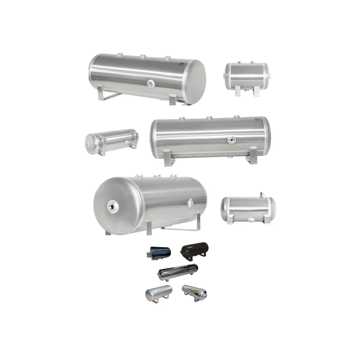 

Train Parts with 200PSI/150PSI 3 Gallon (12 Liter) 6 Ports Diameter 168mm air Tube Custom Length Train Horn Aluminum Air Tank