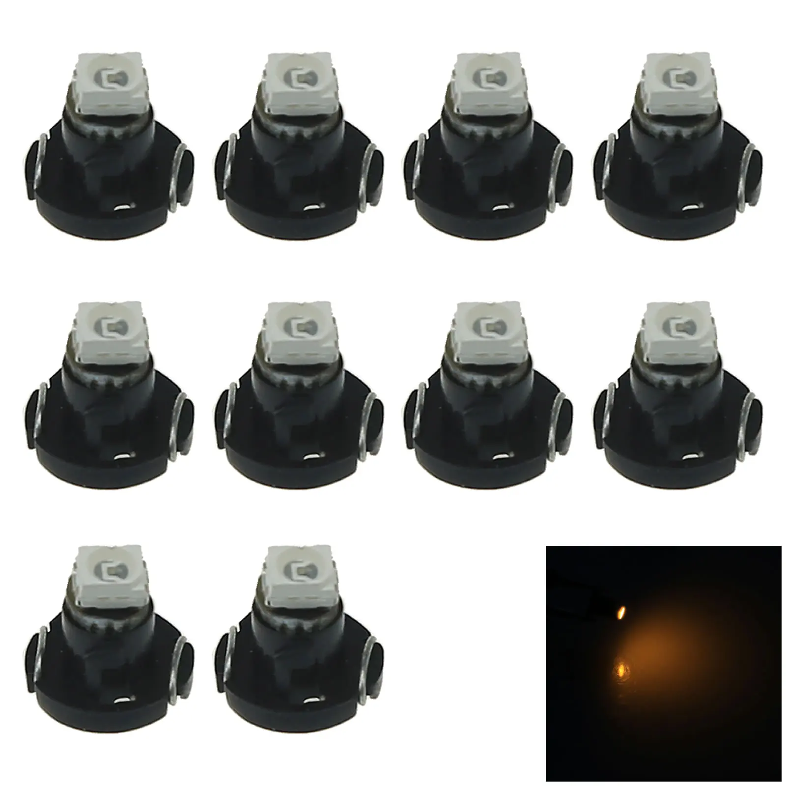 10x Yellow Car T3 Light NEO Dash Twist Socket HVAC Panel Blub 1 Emitters 1210 SMD LED 39397-SA5-003 N001-Y