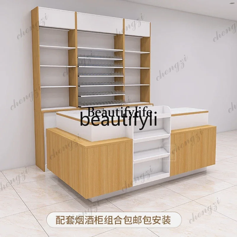 

Checkout page Simple bar counter store corner convenience store tobacco and wine cabinet combination