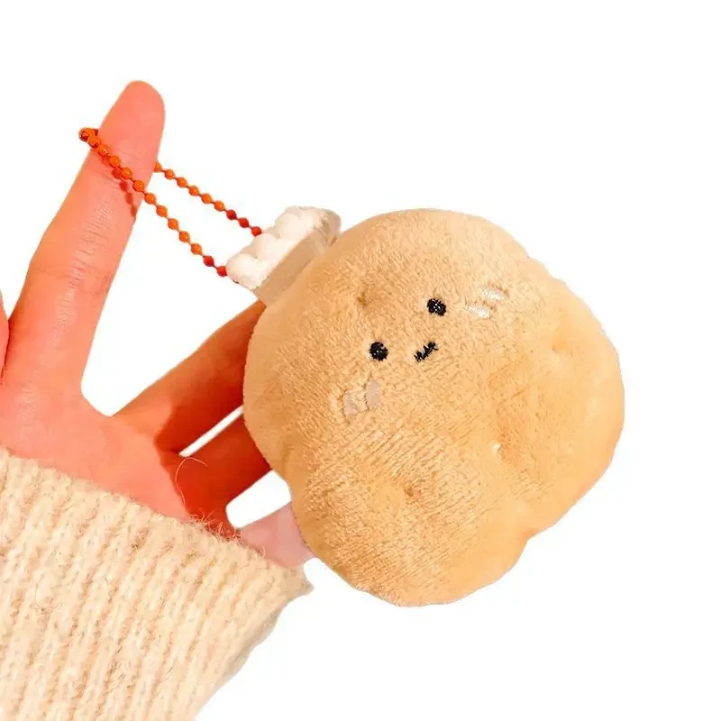 창의적인 만화 음식 플러시 장난감 열쇠고리 배낭 펜던트 장식 인형 소녀용 다용도 중국산 고품질 소재