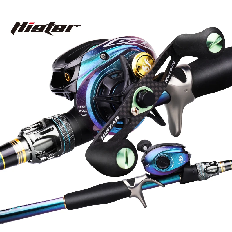 Imagem -02 - Histar-magic Hand Rod Combo Pólo de Pesca de Alto Carbono Spin n Baitcasting Wheel Grupo Competitive Grade 195 m 198 m