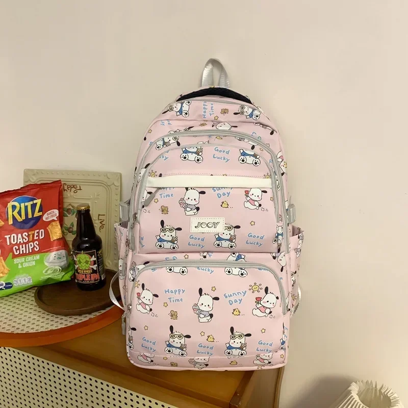 Kawaii Sanrio Pochacco Cartoon Anime Rugzak Eenvoudige Mode Rugzak Basisschool En Middelbare School Stress Reliëf Studententas Cadeau