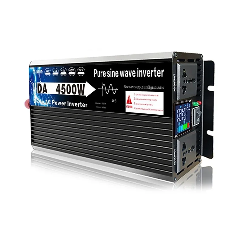 3500W/4500W/5500W Pure Sine Wave Inverter 24/48/60/72V to 220V Power Solar Inverters Voltage Converter Transformer LCD Display