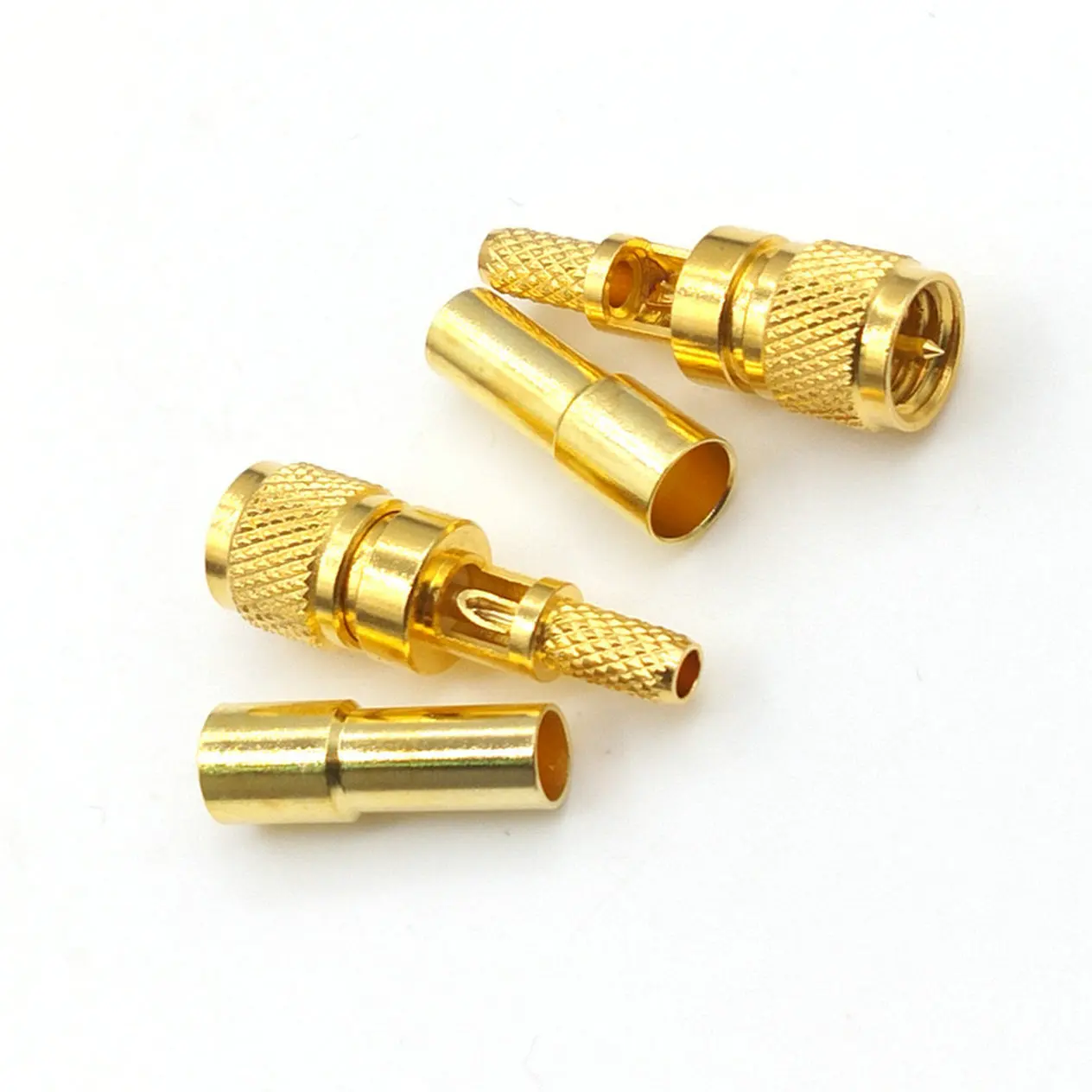 100pcs Gold plated M5 male plug microdot connector crimp for RG316 RG174 Coaxila cable adapter