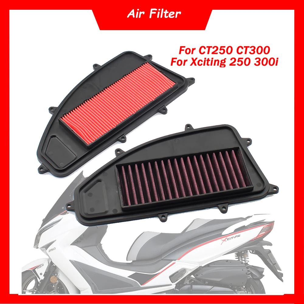 Filtr powietrza silnika motocykla element filtra wlotu powietrza dla KYMCO Xciting 250 300 300i CT250 CT300 Xciting 300i