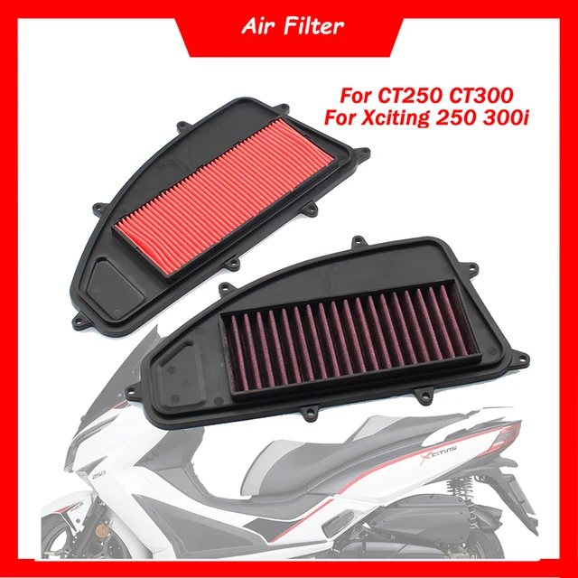 Filtr powietrza silnika motocykla element filtra wlotu powietrza dla KYMCO Xciting 250 300 300i CT250 CT300 Xciting 300i