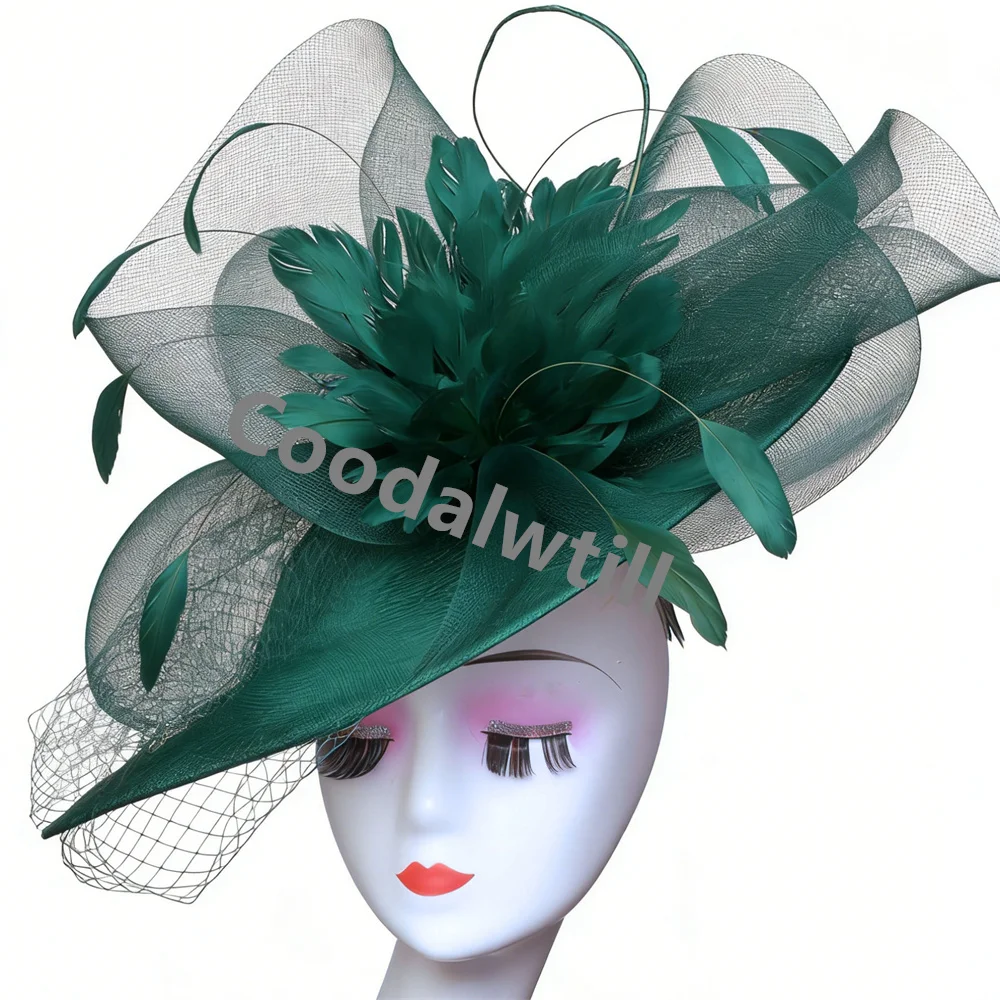 

Женская вуаль с перьями, коробка для таблеток, шляпа-чародей, женская элегантная церковная дерби, большой головной убор, женская гоночная вечеринка, шапка для вечеринки