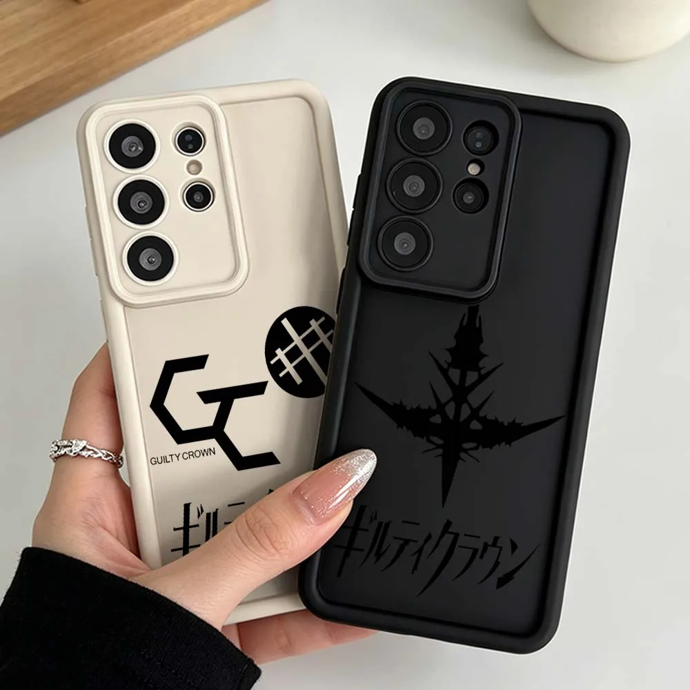 Anime Guilty Crown Logo Phone Case For Samsung Galaxy S26 S25 S24 S23 S22 S21 S20 Ultra Plus FE Eye Ladder Silicone Cover