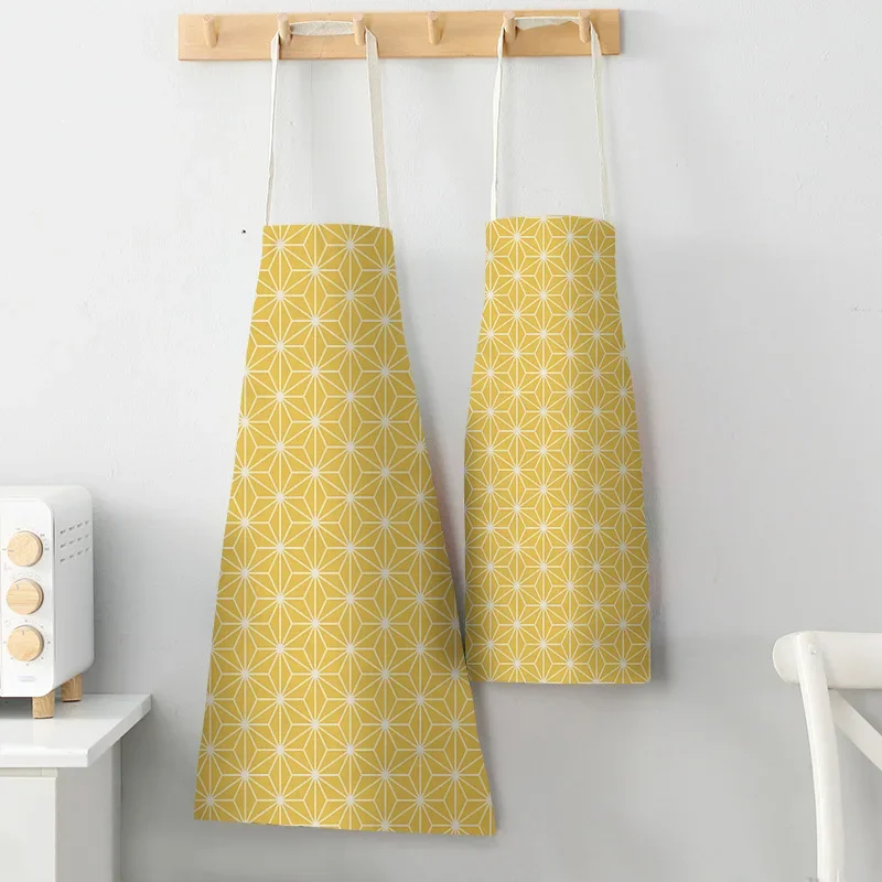 Parent-child apron mother and daughter home kitchen female fashion Korean version of the creative plaid sleeveless cute apron