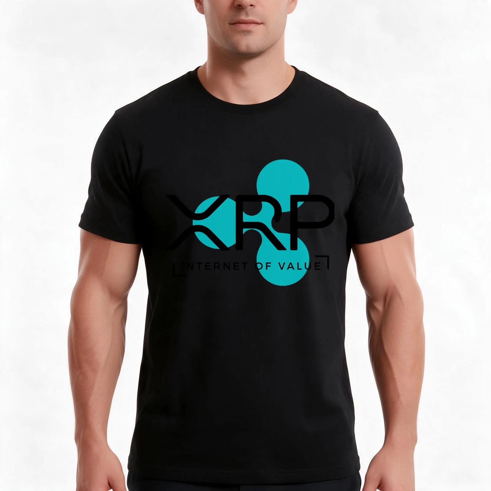 XRP Internet of Value T-Shirt, Summer Casual Cotton Tee, Oversized Streetwear Tops, Vintage Graphic Print, Unisex Men Women