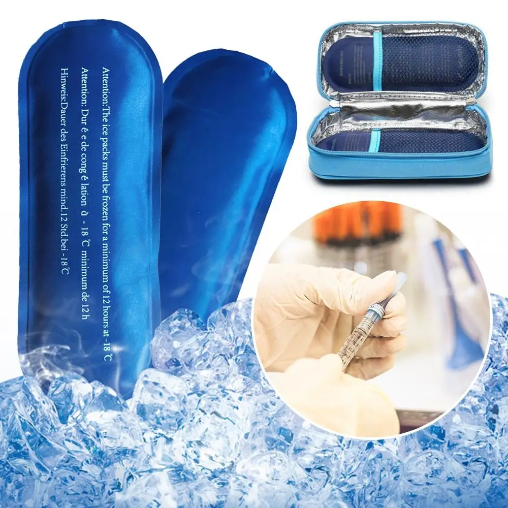 

90g 19x7cm Portable Diabetic Pocket Medicla Cooler Insulin Cooling Bag Ice Pack Cold Gel Pill Protector