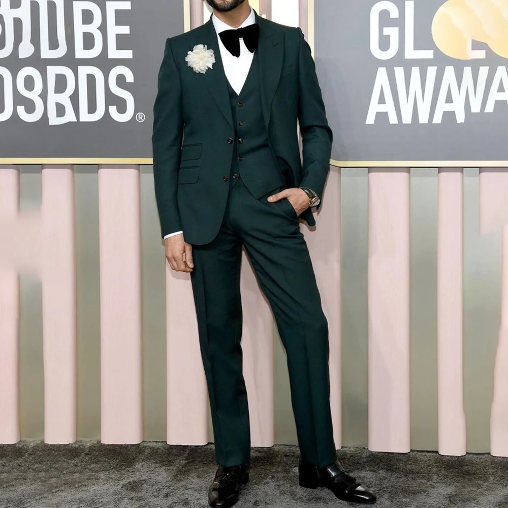 

Высокое качество, свадебные мужские костюмы по индивидуальному заказу, роскошные однобортные узкие костюмы с острым лацканом, куртка из трех предметов, брюки, жилет, костюм Homme