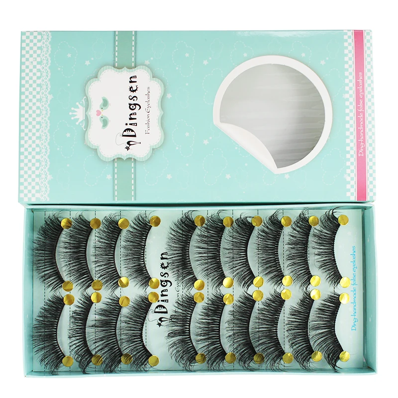 Nouveau 10/5 paires de cils de vison 3d faits à la main faux cils courts croix désordre Dense cils naturels maquillage de scène faux cils