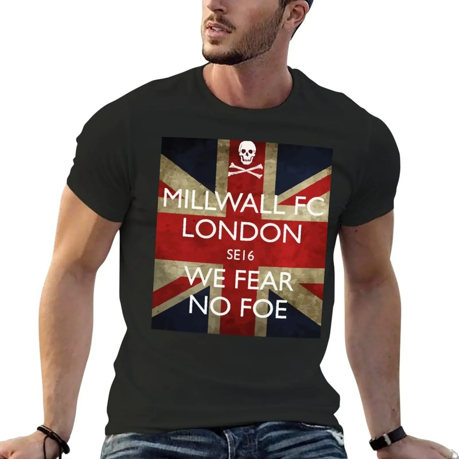 Millwall Union Jack We Fear No Foe T-Shirt oversized t shirt vintage designer shirts Men's t-shirts